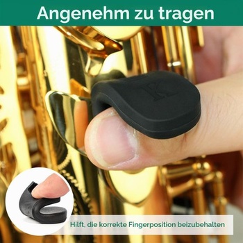 Opierka palca na saxofón, 2 kusy, 1,77x0,87x0,28 palca, gumová opierka palca pre alt saxofón, puzdro
