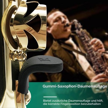 Opierka palca na saxofón, 2 kusy, 1,77x0,87x0,28 palca, gumová opierka palca pre alt saxofón, puzdro