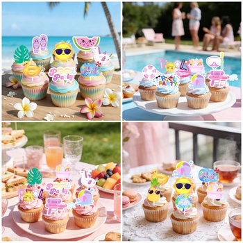 Morofme Letné ozdoby na muffiny 34 kusov, Morofme Letné ozdoby na muffiny 34 kusov, Sada ozdôb na
