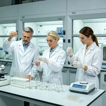 Bílý bavlněný laboratorní plášť pro muže a ženy, bílý pracovní plášť s elastickými manžetami a 3