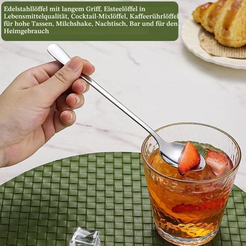 Sada lžiček Berglander Latte Macchiato, 12 kusů, 19,8 cm, nerezové lžičky na kávu, lžičky na