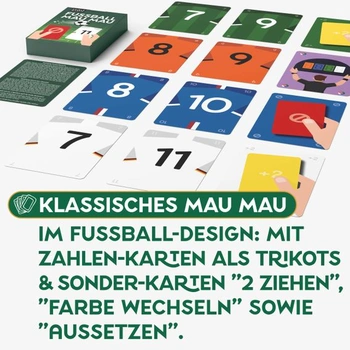 Spielefabrik Football MAU MAU | Karetní fotbalová hra pro chlapce od 6 let | Klasický Mau Mau s
