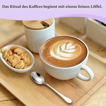 Sada lžiček na espresso Demitasse, 12 kusů, 12,6 cm; Sada mini lžiček na kávu Berglander z nerezové