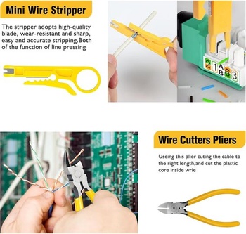 Sada krimpovacích klieští Greluma RJ45 pre priechodné konektory a káble Cat6, Cat6A, Cat5, Cat5e,