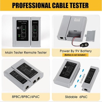 Sada krimpovacích klieští Greluma RJ45 pre priechodné konektory a káble Cat6, Cat6A, Cat5, Cat5e,
