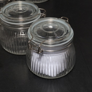 Zaváracie poháre ComSaf 500ml s drôteným uzáverom, 6 kusov, malé pruhované, vzduchotesné