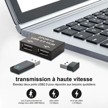 USB 2.0 rozbočovač 1 na 2, USB hub, duální port