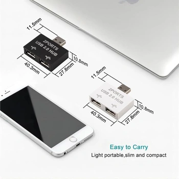 USB 2.0 rozbočovač 1 na 2, USB hub, duální port