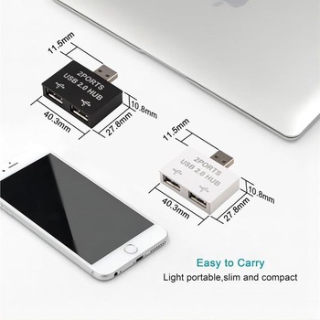 USB 2.0 rozbočovač 1 na 2, USB hub, duálny port