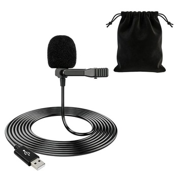 USB klopový mikrofón, všesmerový kondenzátorový mikrofón s 1,5m káblom, mini USB PC mikrofón pre