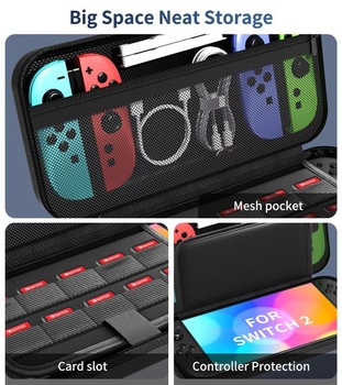 Puzdro kompatibilné s modelom Nintendo Switch 2 (2025) – sada príslušenstva 3 v 1 s 2 ochrannými