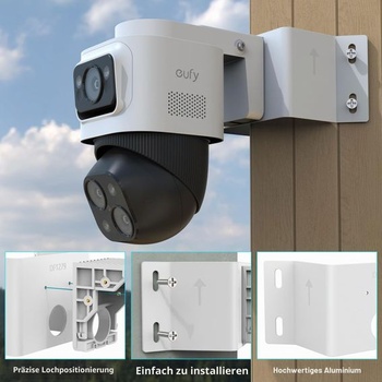 Kovový rohový držiak pre eufyCam S4/eufy PoE NVR bezpečnostný systém S4/S4 Max, nastaviteľný držiak