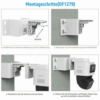 Kovový rohový držák pro eufyCam S4/eufy PoE NVR bezpečnostní systém S4/S4 Max, nastavitelný držák