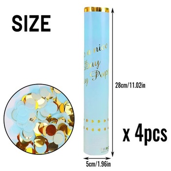 Svadobné konfety poppers*4 ks, XiXiRan konfety poppers ružové, konfety poppers odhalenie pohlavia,
