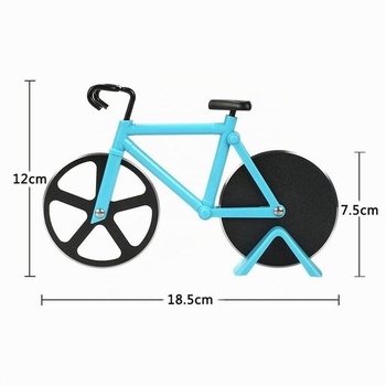 Krájač pizze na bicykel, nepriľnavý krájač pizze z nerezovej ocele, robustný kuchynský pomocník s