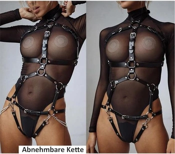 Kožený postroj pre ženy - sexy oblečenie na večierky, punkové erotické prádlo, rave cosplay gotický