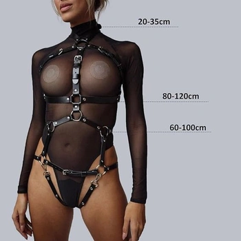 Kožený postroj pre ženy - sexy oblečenie na večierky, punkové erotické prádlo, rave cosplay gotický