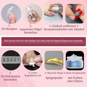 NOVO OVO Nelepivý, pevný UV gél na umelé nechty, mäkké končeky umelých nechtov, silný, dlhotrvajúci,