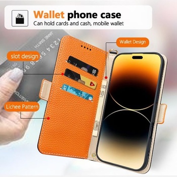Kožené puzdro Lychee pre Cubot Note 21, ultra mäkké puzdro na telefón s peňaženkou, nárazuvzdorné