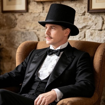 Čierny plstený cylinder pre dospelých, viktoriánsky steampunk kostýmový klobúk z polyesterovej plsti pre