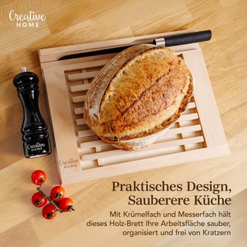 Kreatívna domáca doštička na chlieb s lapačom omrviniek | 35,5 x 28,5 x 2 cm