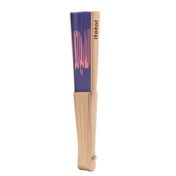 I-TOTAL® - Letný vejár z dreva a plátna - Moderný a zábavný dizajn - Ručný vejár 42 x 23 cm