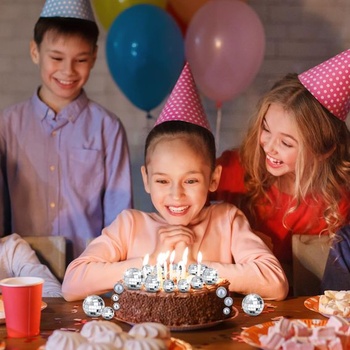 Sada 34 dekorácií mini disco guľou s palmovými listami, 1,5-4 cm