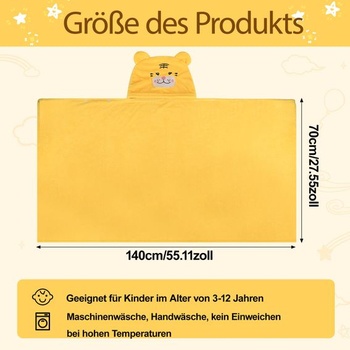 1 detská osuška s kapucňou, detská osuška s kapucňou, žltá