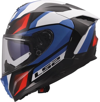 Motocyklová prilba LS2 XXS, biela, modrá, červená
