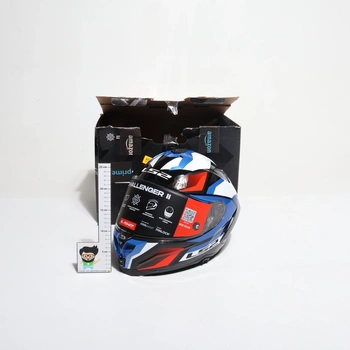 Motocyklová prilba LS2 XXS, biela, modrá, červená
