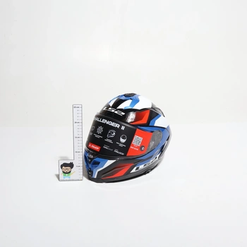 Motocyklová prilba LS2 XXS, biela, modrá, červená