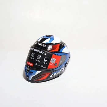 Motocyklová prilba LS2 XXS, biela, modrá, červená
