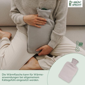 GRÜNSPECHT termofor z prírodného kaučuku s viečkom, 2,0 l, skrutkovací uzáver. Termofor s organickým