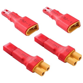 4 kusy konektorov JST na XT30, adaptér XT30 samec/samica na JST samec/samica, pre RC LiPo batériu