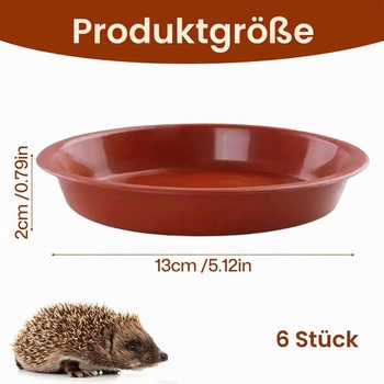 6 misiek na vodu pre ježkov, šírka 13 cm, nízkoprofilová miska na kŕmenie ježkov, miska pre malé