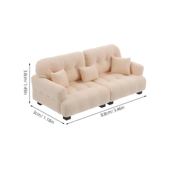 Toddmomy miniaturní pohovka do domečku pro panenky 8,9 x 3,8 x 3,4 cm plyšový nábytek do domečku