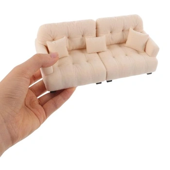 Toddmomy miniaturní pohovka do domečku pro panenky 8,9 x 3,8 x 3,4 cm plyšový nábytek do domečku