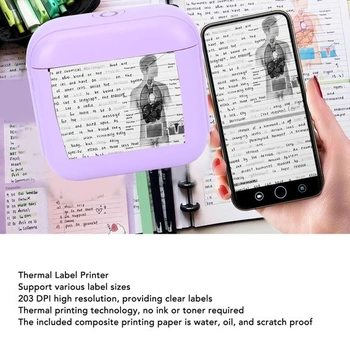 Jectse Bluetooth štítkovač, termální tiskárna štítků, mini tiskárna štítků, mini štítkovač pro