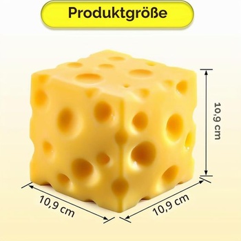 Mäkká mačkacia hračka Squeeze Cheese Cube Squishy, ​​1 kus, žltá, pre stláčanie, ťahanie a miesenie pri