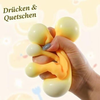 Mäkká mačkacia hračka Squeeze Cheese Cube Squishy, ​​1 kus, žltá, pre stláčanie, ťahanie a miesenie pri