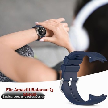 SenMore 3dielny silikónový náramok kompatibilný s Amazfit Balance, nastaviteľné vodeodolné náhradné