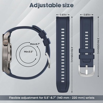 SenMore 3dílný silikonový náramek kompatibilní s Amazfit Balance, nastavitelné voděodolné náhradní