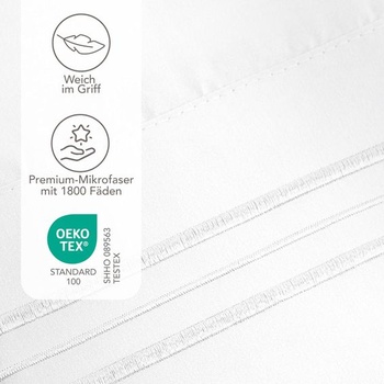 Povlak na polštář Dreamzie 65x65 sada 2 kusů z kartáčované mikrovlákna s certifikací Oeko-Tex -