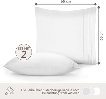 Povlak na polštář Dreamzie 65x65 sada 2 kusů z kartáčované mikrovlákna s certifikací Oeko-Tex -
