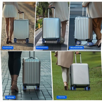 8dielne silikónové chrániče kolies kufrov, cestovné príslušenstvo, modré