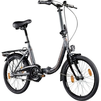 Skladací bicykel ZF40, 20 palcov, 3 prevody, 17,3 kg, šedé - N