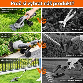 Akumulátorové nožnice na živý plot NOE-20ET-7, 7,2 V, 2 Ah, sivá - N