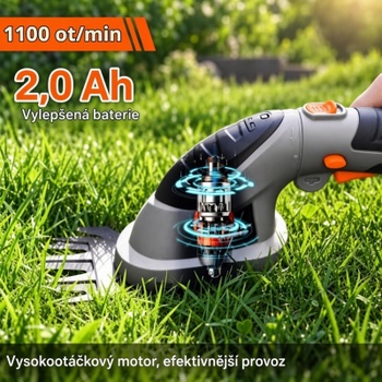 Akumulátorové nožnice na živý plot NOE-20ET-7, 7,2 V, 2 Ah, sivá - N