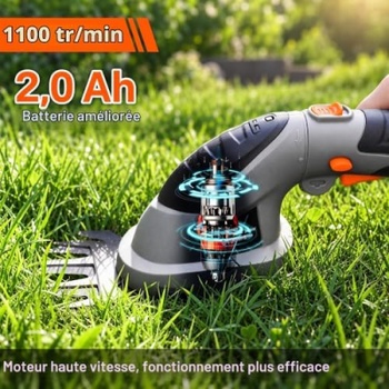 Akumulátorové nožnice na živý plot NOE-20ET-7, 7,2 V, 2 Ah, sivá - N