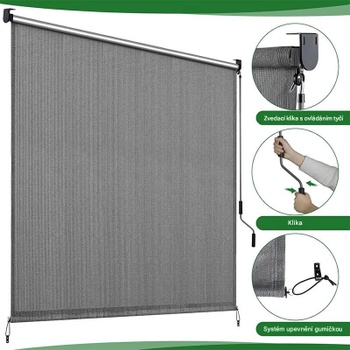 Vertikálna markíza HLS024KD-1, 240 x 240 cm, súprava 2 kusov, sivá - N